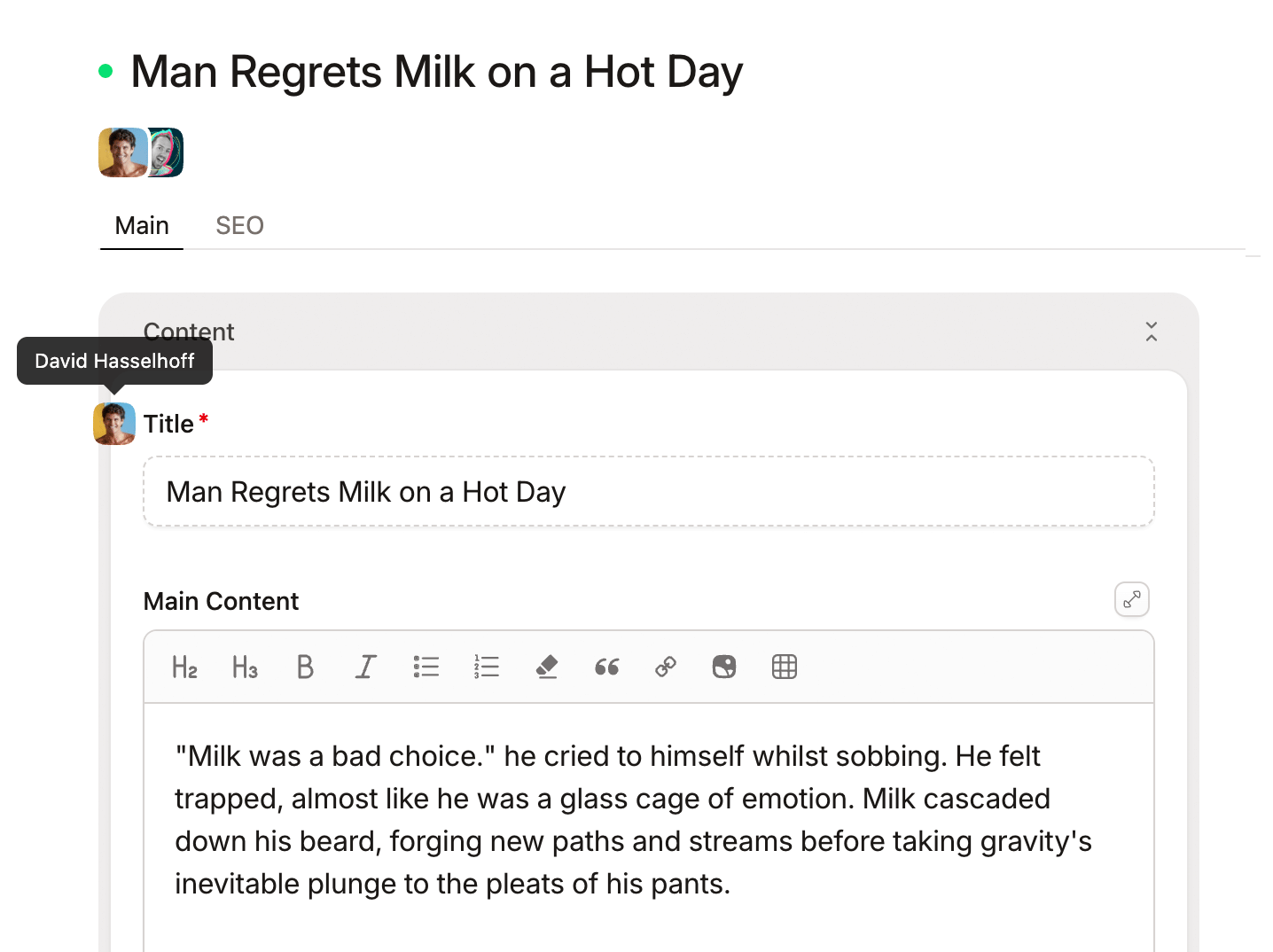 Statamic's multi-user collaboration in action