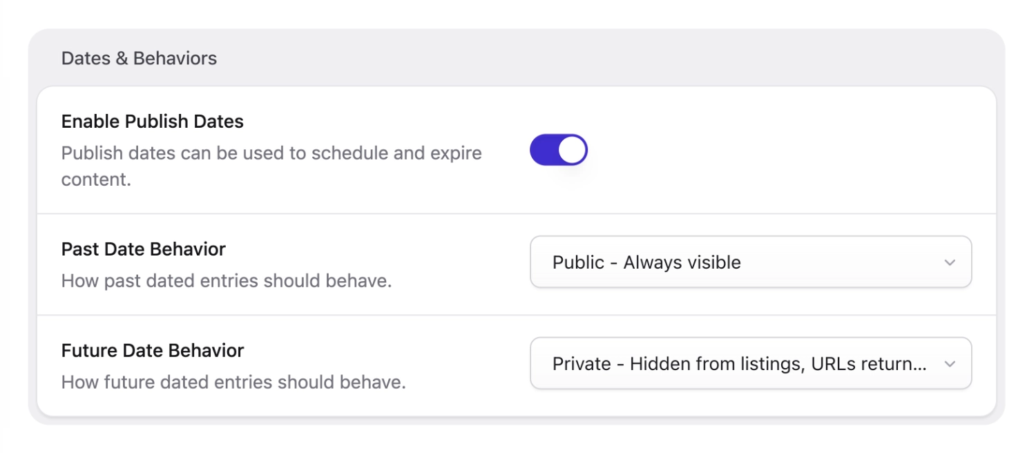 Collection Date Behaviors