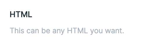 HTML Fieldtype UI