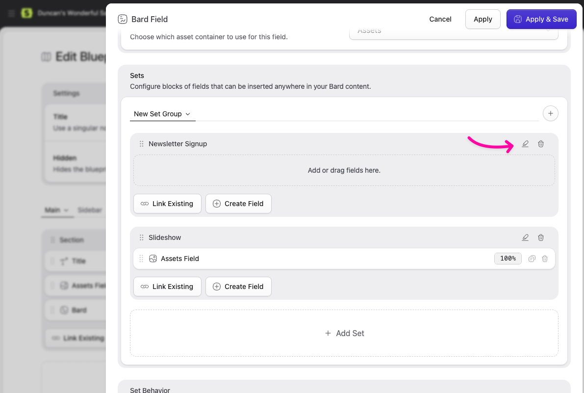 Bard Set Edit Preview