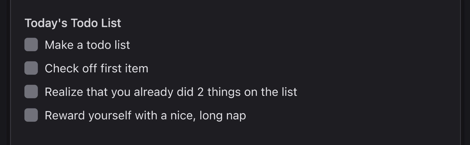 Screenshot of Checkboxes