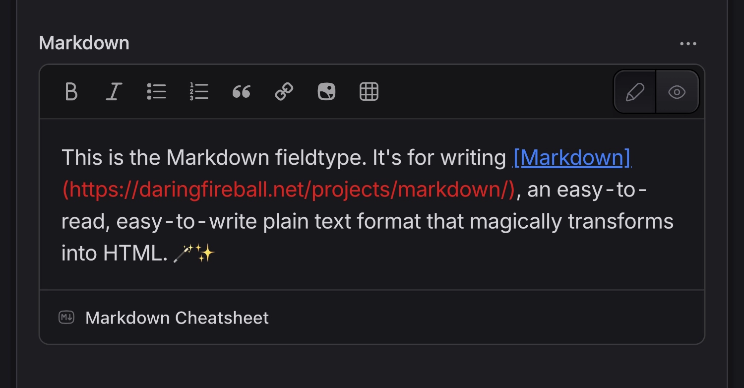 Screenshot of Markdown