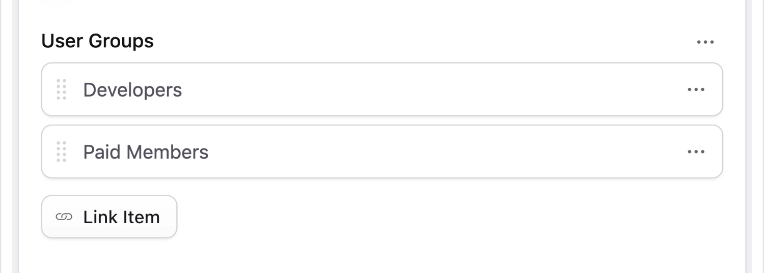 Screenshot of User Groups