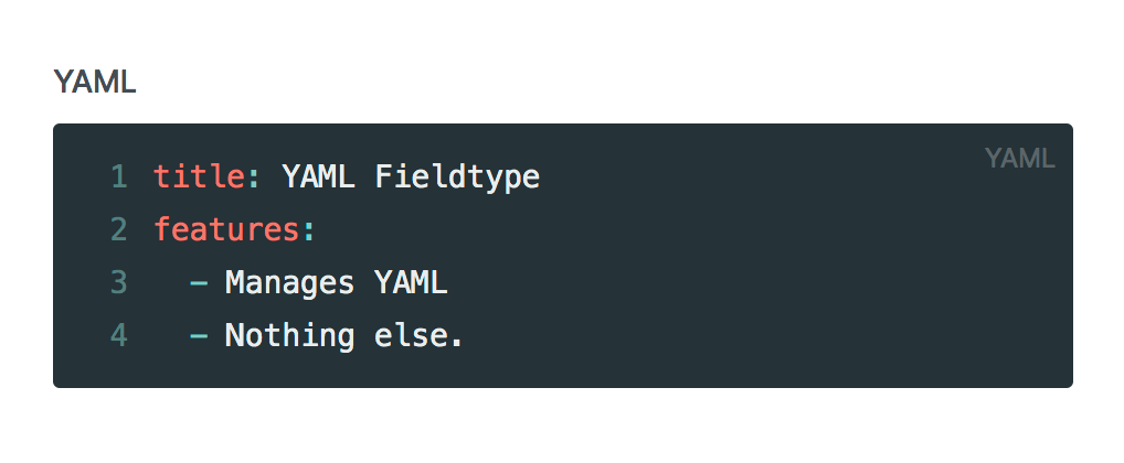 YAML Fieldtype UI