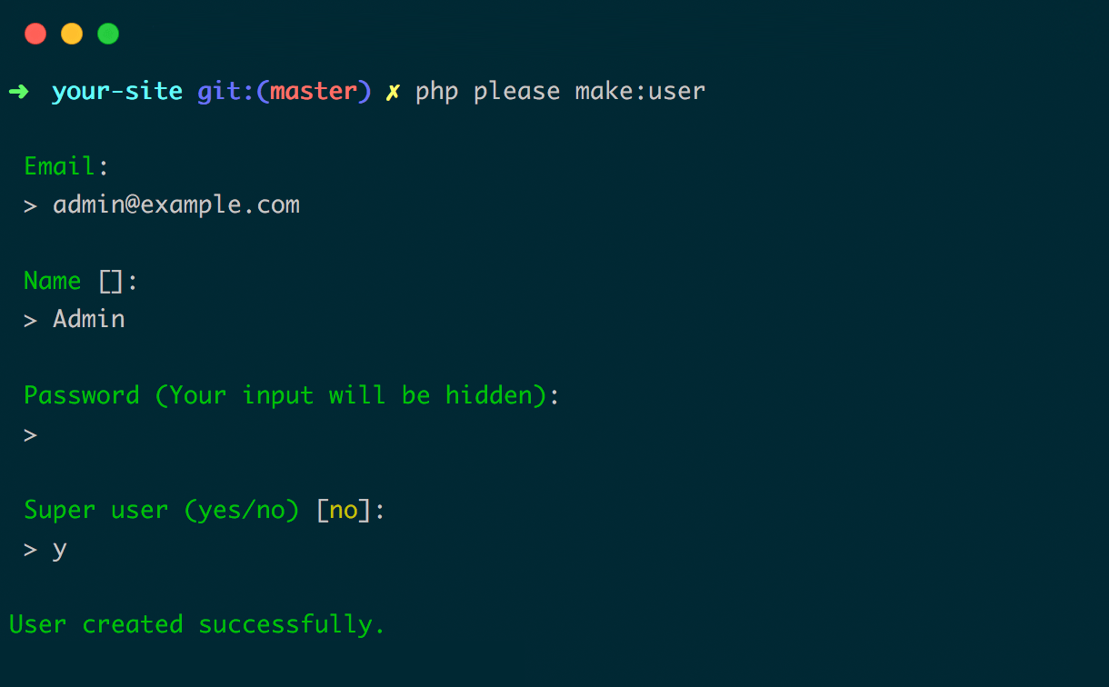 Make User command