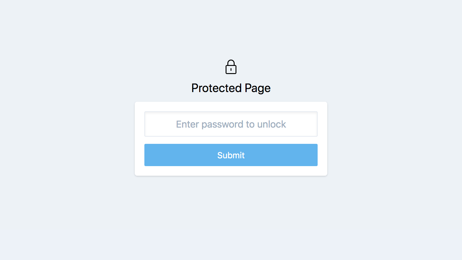 A Statamic 3 password protected page