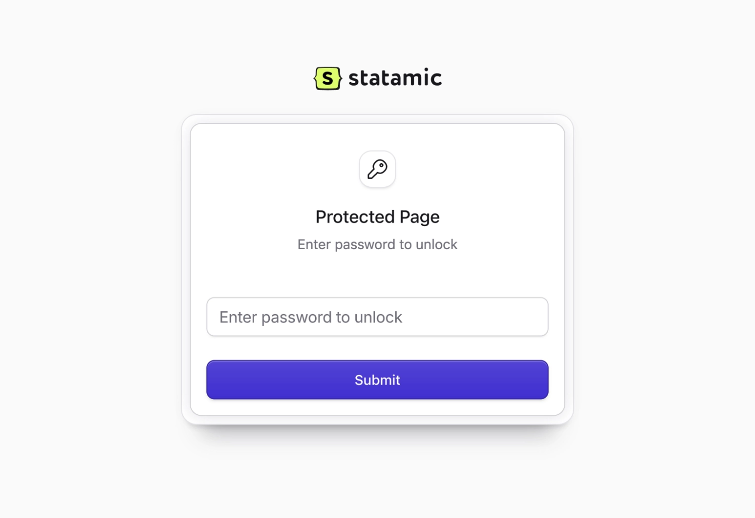 A Statamic password protected page