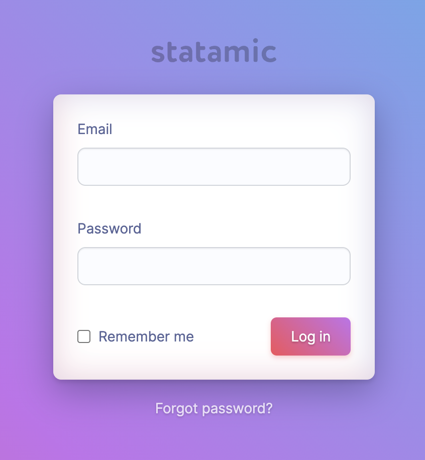 Statamic Password Reset Link