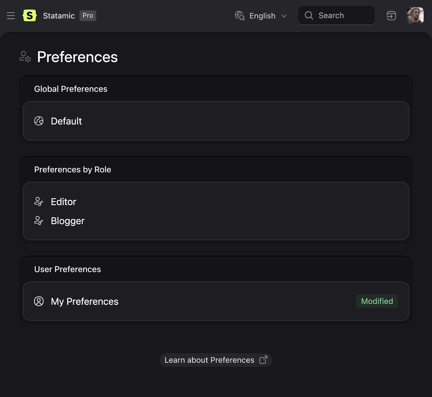 Preferences for Other Users