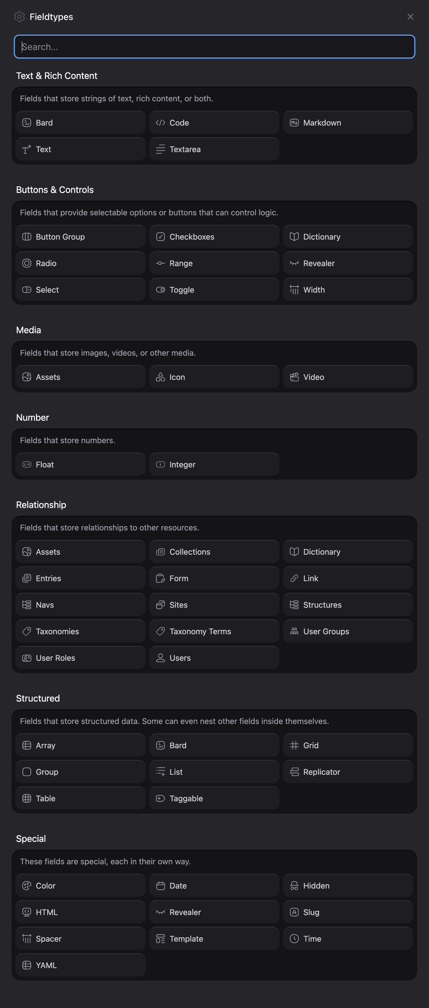Statamic 6 fieldtype picker