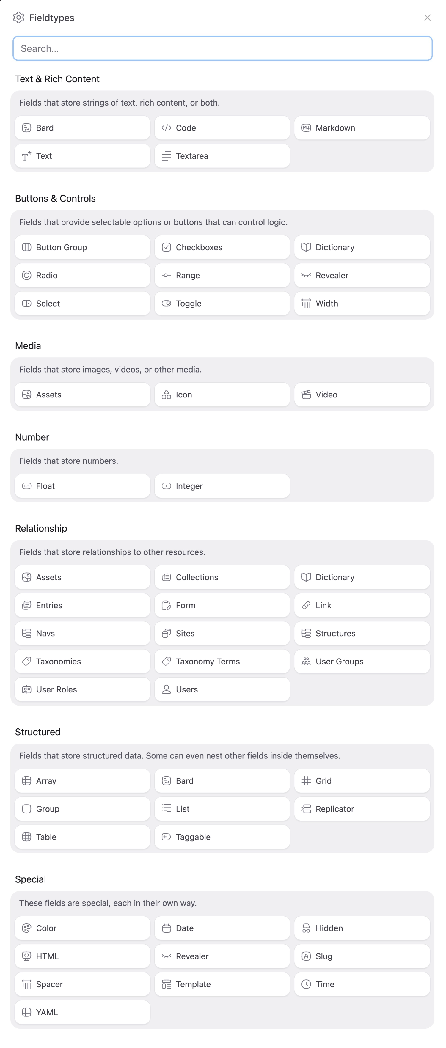 Statamic 6 fieldtype picker