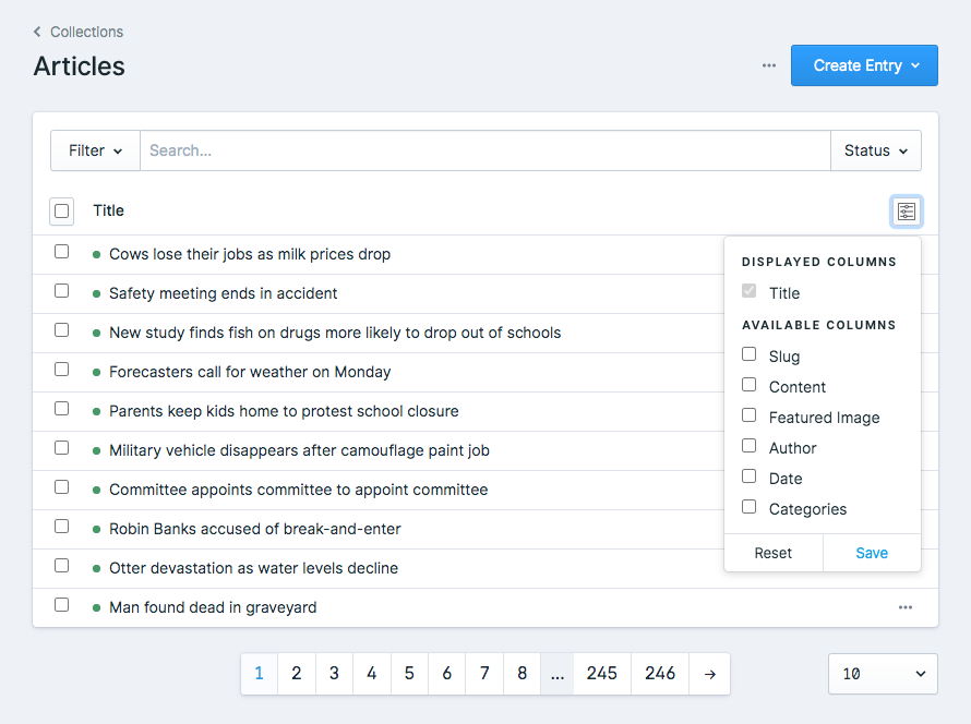 Listing performance example