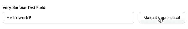 An example fieldtype with a button to make the text uppercase