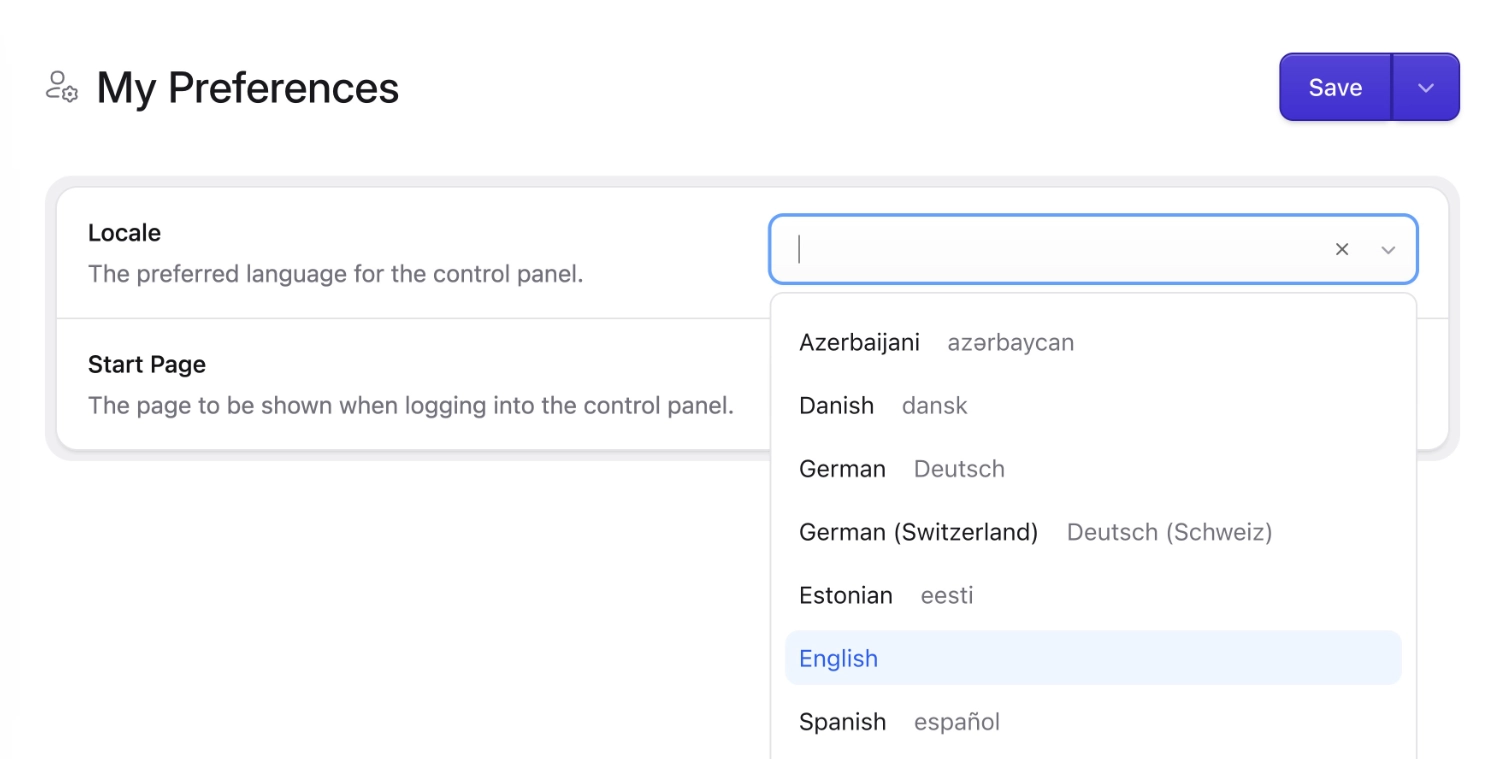 User Language Preferences