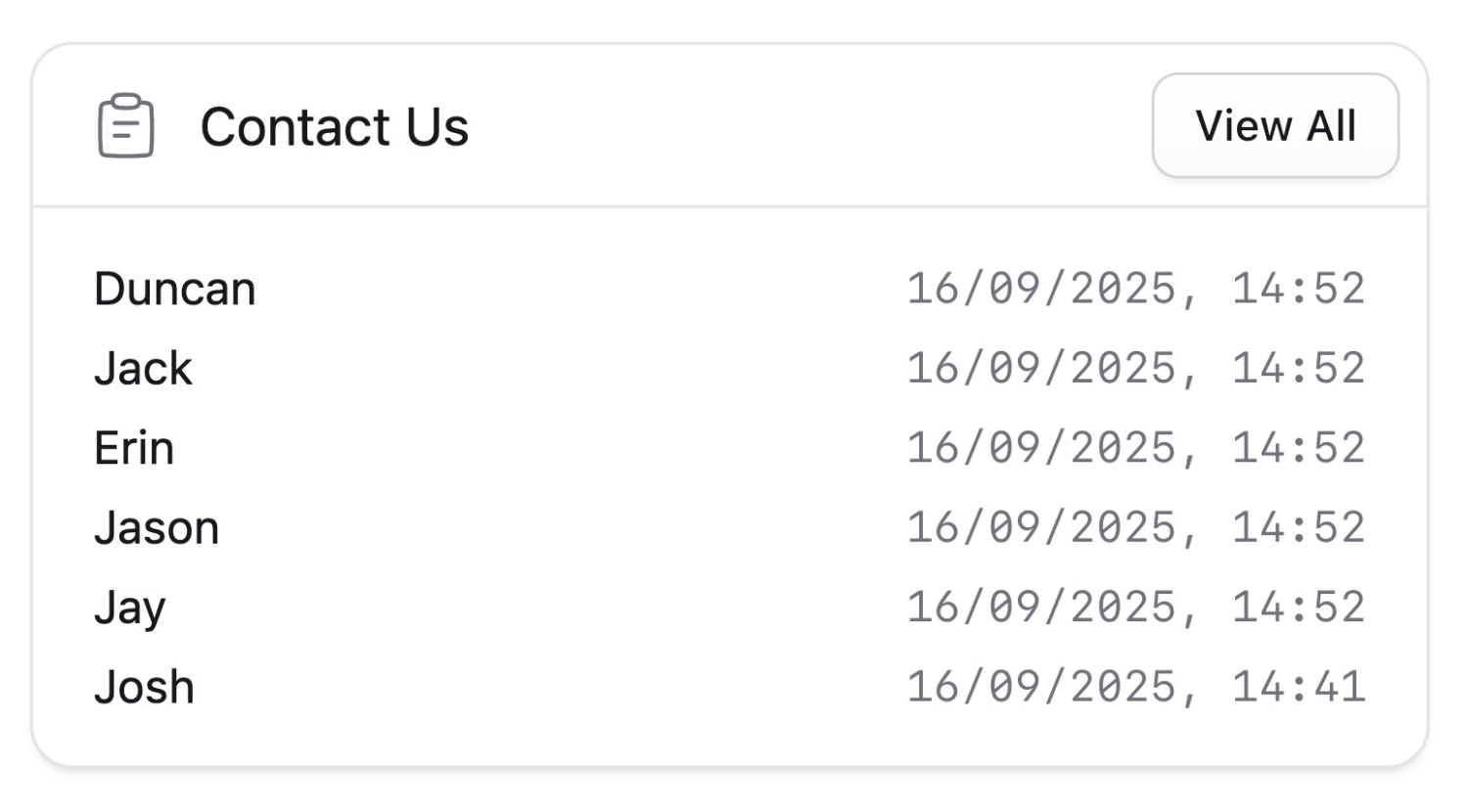Screenshot of Form Widget